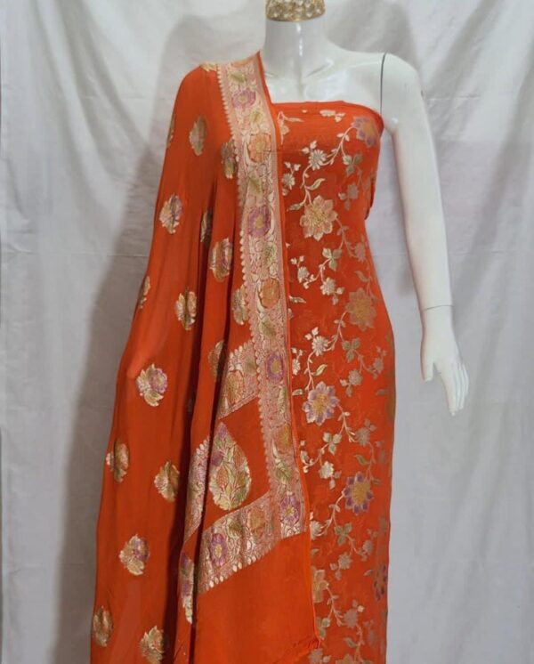unstiched khadi banarasi suitset